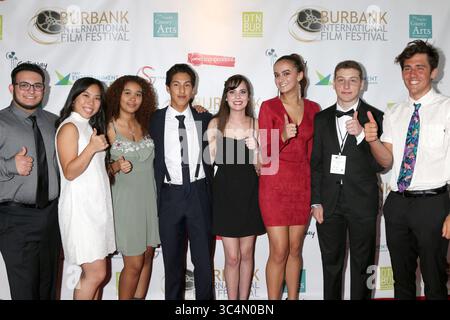 9 septembre 2018 - Burbank, CA, États-Unis - LOS ANGELES - 9 septembre : Hanson Wapmer, Angelique Chen, Nyah Mor-Yossef, Migail Zamora, Kylie Shapiro, Carly Mendola, Kanny Esterkin, Jackson Cook au gala de clôture du 10e Festival international du film de Burbank au Burbank Convention Center le 9 septembre 2018 à Burbank, CA (crédit image : © Kathy Hutchins via ZUMA Wire) Banque D'Images