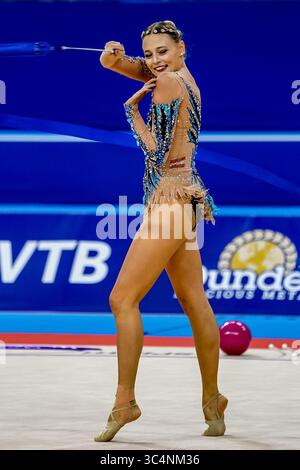 14 septembre 2018 : Nicol Ruprecht de Â Autriche lors de la finale individuelle à l'Arena Armeec à Sofia lors des 36es Championnats du monde de gymnastique rythmique FIG. Ulrik Pedersen/CSM(image de crédit : &copy ; Ulrik Pedersen/CSM via ZUMA Wire) Banque D'Images