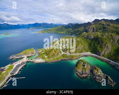 Vue aérienne de l'île de Senja, Norvège Banque D'Images