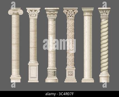 Ensemble de vieilles colonnes classiques Illustration de Vecteur
