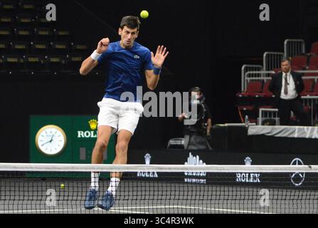 20 septembre 2018 - Chicago, Illinois, États-Unis - les membres de l'équipe Europe s'amusent avant l'événement de tennis laver Cup 2018 à Chicago. (Crédit image : © Christopher Levy/ZUMA Wire) Banque D'Images