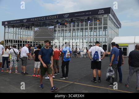 20 septembre 2018 - Chicago, Illinois, États-Unis - Une vue du terrain d'entraînement dans la zone des fans lors de l'événement de tennis laver Cup 2018 à Chicago. (Crédit image : © Christopher Levy/ZUMA Wire) Banque D'Images