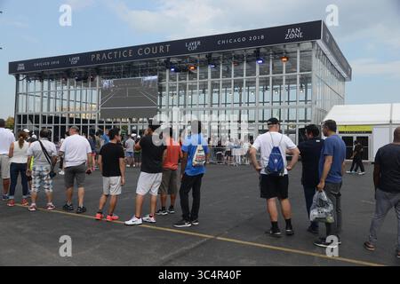 20 septembre 2018 - Chicago, Illinois, États-Unis - Une vue du terrain d'entraînement dans la zone des fans lors de l'événement de tennis laver Cup 2018 à Chicago. (Crédit image : © Christopher Levy/ZUMA Wire) Banque D'Images