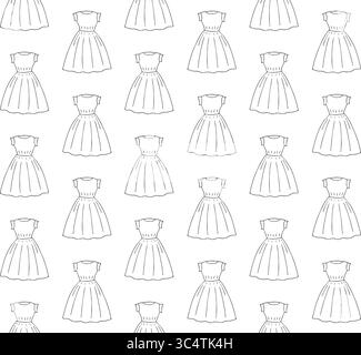 Vecteur modèle sans couture de robe dessinée à la main Illustration de Vecteur