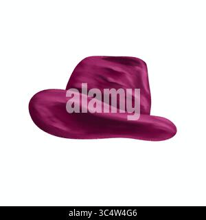 illustration d'un chapeau fedora en laine rouge, parfait pour les thèmes de mode automne et hiver. Cet élégant couvre-chef est idéal pour les vêtements de saison Banque D'Images