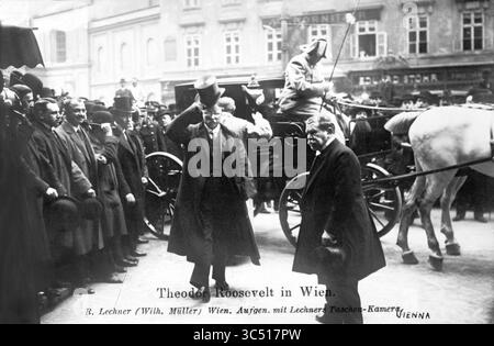 25 juin 2019, Vienne, Autriche : Theodore Roosevelt en visite à Vienne, Autriche, bain News Service, avril 1910 (crédit image : © JT Vintage/Glasshouse via ZUMA Wire) Banque D'Images