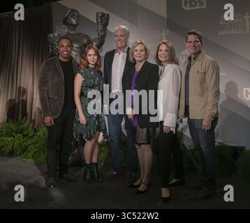 11 décembre 2019, West Hollywood, Californie, États-Unis : Jason George, membre du comité des SAG Awards, Elizabeth McLaughlin, membre du comité des SAG Awards, Daryl Anderson, vice-présidente du comité des SAG Awards, JoBeth Williams, présidente du comité des SAG Awards, Kathy Connell, productrice exécutive des SAG Awards, et Todd Milliner, productrice exécutive des SAG Awards, lors de la 26e annonce annuelle des nominations aux Screen Actors Guild Awards au Pacific Design Center le mercredi 11 décembre 2019 à West Hollywood, Californie. JAVIER ROJAS/PI (crédit image : © Prensa Internacional via ZUMA Wire) Banque D'Images