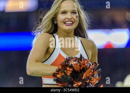 27 décembre 2019, Houston, Texas, États-Unis : performance avant-match du Cowboy Marching Band de l'Oklahoma State University le Texas Bowl entre les Texas A&M Aggies et les Oklahoma State Cowboys au NRG Stadium, Houston, Texas (crédit image : © Lynn Pennington/ZUMA Wire) Banque D'Images