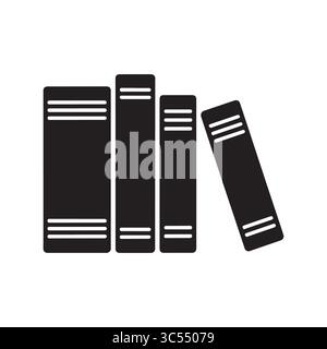 Book Shelf Silhouette – icône minimaliste noir et blanc pour l'éducation et la littérature thèmes Illustration de Vecteur