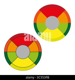 Icône segment Ring. Roue de jauge de couleur. Vecteur de diagramme circulaire. Emblème arc-en-ciel. Illustration de Vecteur
