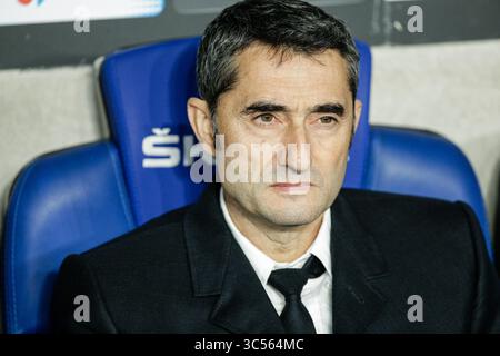 4 janvier 2020, Barcelone, BARCELONE, Espagne : Ernesto Valverde de l'Espagne du FC Barcelone pendant le match de Liga entre le RCD Espanyol et le FC Barcelone et au stade RCD le 04 janvier 2020 à Barcelone, Espagne. (Crédit image : © AFP7 via ZUMA Wire) Banque D'Images