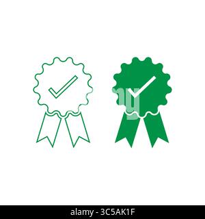 Badges de vérification : collecte d'icônes de confiance, d'approbation et d'assurance qualité Illustration de Vecteur