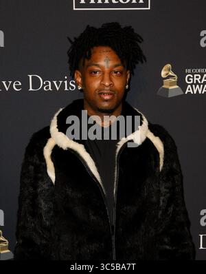 25 janvier 2020, Beverly Hills, CA, États-Unis : BEVERLY HILLS, CALIFORNIE - JANVIER 25 : 21 Savage assiste au gala pré-GRAMMY et au GRAMMY Salute to Industry Icons au Beverly Hilton Hotel le 25 janvier 2020 à Beverly Hills, Californie. Photo : Crash/imageSPACE (crédit image : © Imagespace via ZUMA Wire) Banque D'Images