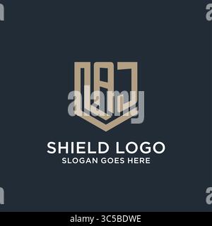 Initial AJ logo Shield Guard formes logo Idea vecteur graphique graphique vecteur graphique Illustration de Vecteur