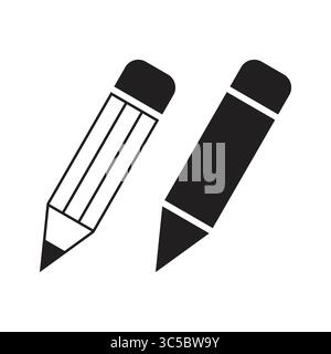 Icônes crayon pour les outils d'écriture et d'édition. Modifier l'illustration vectorielle de l'icône crayon Illustration de Vecteur