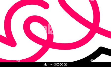 Lignes abstraites tordues sur fond de surface rose Banque D'Images