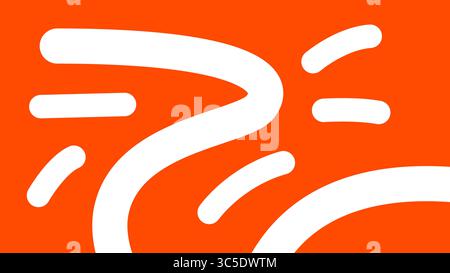 Lignes blanches dynamiques sur fond abstrait orange Banque D'Images