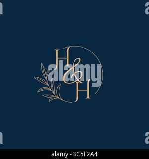 Logo monogramme de mariage initial HH avec graphique vectoriel style minimaliste Illustration de Vecteur