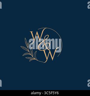 Logo monogramme de mariage initial de WW avec graphique vectoriel de style minimaliste Illustration de Vecteur