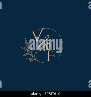 Logo monogramme de mariage initial de VF avec graphique vectoriel de style minimaliste Illustration de Vecteur