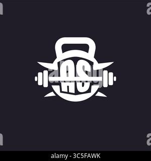 Initial COMME logo pour le fitness avec un graphique vectoriel de conception d'icône de barre et de plaque simple mais créatif Illustration de Vecteur