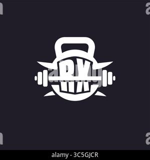 Logo initial RX pour le fitness avec un graphique vectoriel de conception d'icône de barre et de plaque simple mais créatif Illustration de Vecteur