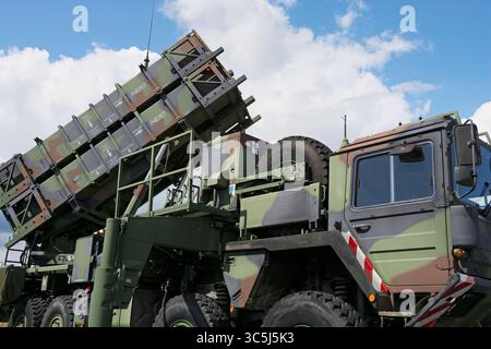 Gros plan du système de défense aérienne MIM-104 Patriot Banque D'Images