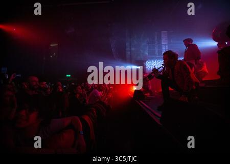 26 février 2020, Porto, Portugal : meute, un groupe de techno allemand autodécrit, est vu en concert au Hard Club de Porto. (Crédit image : © Diogo Baptista/SOPA images via ZUMA Wire) Banque D'Images