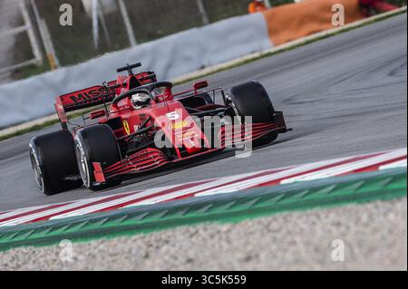27 février 2020, Montmelo, Catalogne, Espagne : Sebastian Vettel participe aux essais de la nouvelle saison du Grand Prix de formule 1 sur le circuit de Catalunya à Montmelo. (Crédit image : © German Vidal/SOPA images via ZUMA Wire) Banque D'Images