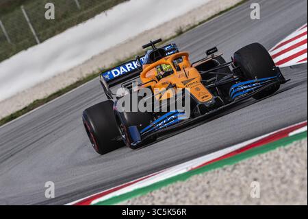 27 février 2020, Montmelo, Catalogne, Espagne : Lando Norris participe aux essais pour la nouvelle saison du Grand Prix de formule 1 sur le circuit de Catalunya à Montmelo. (Crédit image : © German Vidal/SOPA images via ZUMA Wire) Banque D'Images