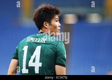 Takehiro Tomiyasu de Bologne réagit pendant le championnat italien Serie A match de football entre ss Lazio et Bologna FC le 29 février 2020 au Stadio Olimpico à Rome, Italie - photo Federico Proietti/ESPA-images(crédit image : &copy ; Agence photo ESPA/CSM via ZUMA Wire) Banque D'Images