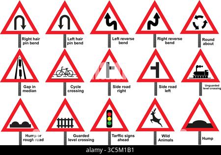 Panneaux d'avertissement Set 2 ai Vector Collection modifiable pour les graphiques de sécurité Illustration de Vecteur