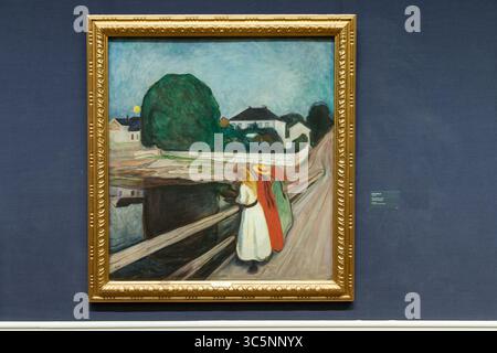 Edvard Munch - les filles sur le pont Banque D'Images