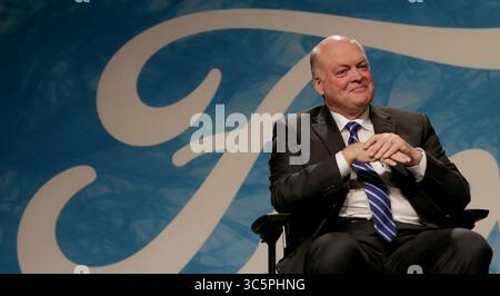 22 mai 2017, Dearborn, mi, États-Unis : Jim Hackett, président et chef de la direction de Ford Motor Company en 2017. Jim Hackett, PDG de Ford. Ford a annoncé jeudi que, entre autres, elle suspendrait ses versements trimestriels de dividendes aux actionnaires. (Crédit image : © TNS via ZUMA Wire) Banque D'Images