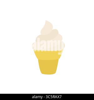 cône de crème glacée emoji symbole signe icône illustration de vecteur isolé plat Illustration de Vecteur