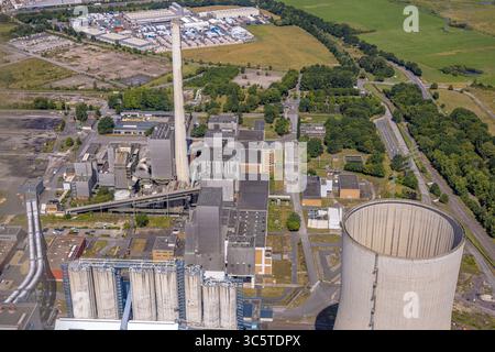 Luftbild, RWE Kraftwerk Westfalen, Teilansicht mit Schornstein, Uentrop, Hamm, Ruhrgebiet, Nordrhein-Westfalen, Deutschland ACHTUNGxMINDESTHONORARx60xEURO *** vue aérienne, centrale électrique RWE Westfalen, vue partielle avec cheminée, Uentrop, Hamm, région de la Ruhr, Rhénanie du Nord-Westphalie, Allemagne ATTENTIONxMINDESTHONORARx60xEURO Banque D'Images