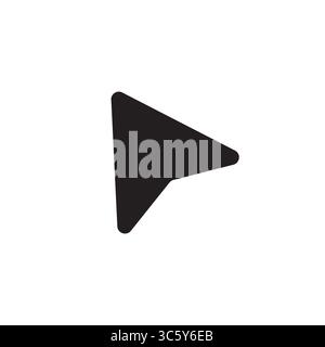 Icône de flèche de lecture. Symbole de direction du pointeur. Motif en forme de triangle. Elément de support vectoriel Illustration de Vecteur