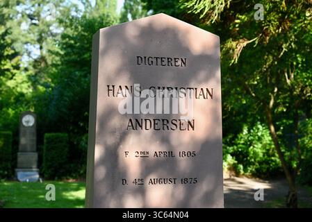 Cimetière d'Assistens - pierre tombale de hans christian andersen copenhague danemark Banque D'Images