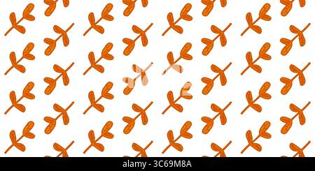 Motif brindilles orange automne sans couture Illustration de Vecteur