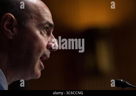 9 juin 2020, Washington, District de Columbia, États-Unis : le secrétaire au travail des États-Unis Eugene Scalia lors d’une audition de la Commission des finances du Sénat sur â€œCOVID-19/chômage américain Insuranceâ€ au Capitole à Washington le mardi 9 juin 2020 (image crédit : © Caroline Brehman/CNP via ZUMA Wire) Banque D'Images