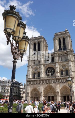 Notre-Dame de Paris, souvent appelée simplement notre-Dame, est une cathédrale catholique médiévale située sur l'Île de la Cité, dans le 4e arrondissement de Paris. Banque D'Images