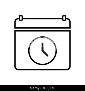 Icône de l'horloge du calendrier. Rappel de planning. Vecteur d'échéance de l'événement. Graphique des heures de rendez-vous. Illustration de Vecteur
