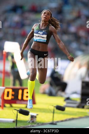 7 septembre 2019, Bruxelles, Belgique : Catherine Ibarguen (Colombie) en action lors de la Ligue diamantaire de l'IAAF au stade Roi Baudouin à Bruxelles. (Crédit image : © Graham Glendinning/SOPA images via ZUMA Wire) Banque D'Images