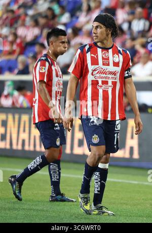 Harrison, États-Unis. 31 juillet 2025. Guadalajara a visité les Red Bulls de New York le 31 juillet 2025 à Harrison, New Jersey, lors de la phase de ligue de la Coupe des ligues 2025. Sur la photo est Erick Gutierrez (milieu de terrain, 15 ans). (Photo de Jess Stiles/Sipa USA) crédit : Sipa USA/Alamy Live News Banque D'Images
