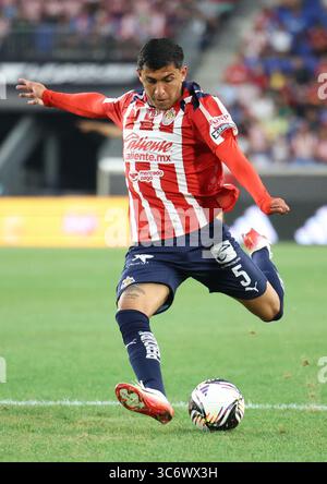 Harrison, États-Unis. 31 juillet 2025. Guadalajara a visité les Red Bulls de New York le 31 juillet 2025 à Harrison, New Jersey, lors de la phase de ligue de la Coupe des ligues 2025. Sur la photo, Bryan Gonzalez (défenseur, 5 ans). (Photo de Jess Stiles/Sipa USA) crédit : Sipa USA/Alamy Live News Banque D'Images