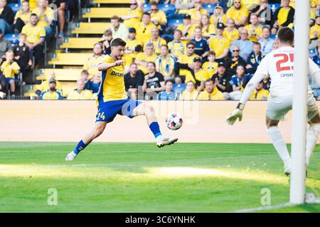 Broendby, Danemark. 31 juillet 2025. Marko Divkovic (24 ans) de Broendby vu lors du match de qualification de l'UEFA Conference League entre Broendby IF et Havnar Boltfelag au Broendby Stadion à Broendby. Crédit : Gonzales photo/Alamy Live News Banque D'Images