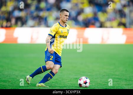 Broendby, Danemark. 31 juillet 2025. Oliver Villadsen (2) de Broendby vu lors du match de qualification de l'UEFA Conference League entre Broendby IF et Havnar Boltfelag au Broendby Stadion à Broendby. Crédit : Gonzales photo/Alamy Live News Banque D'Images