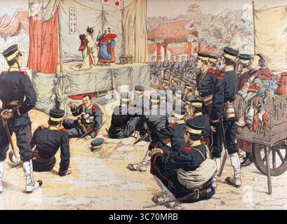 Le petit Journal septembre 1904 - Guerre russo-japonaise 10 février 1904 - 5 septembre 1905 événements en extrême-Orient - théâtre au camp japonais observé entre deux batailles ©TopFoto Banque D'Images