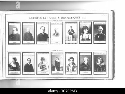 COLLECTION FELIX POTIN ARTISTES LYRIQUES & DRAMATIQUES (ligne supérieure gauche-droite) FRANCE : Dumaine (Francois) 1831-1893 - Febvre (Frederic) 1835 - Feraudy (maurice de) 1859 1824-1898 - Fugere (Lucien) 1848 - Galipaux (Felix) 1860 - Madame Galli-marie 1840 - Got (Edmond) 1822-1901 (ligne inférieure droite-droite) FRANCE : Granier (Jeanne) 1852 - Guitry (Lucien) 1860 - Hading (Jane) 1861 - Kraut (Louise Lafrielle (1876 - Albert Lafrires) Lauss) (Louise-Laut) (1842 1865 Banque D'Images