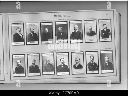 2e COLLECTION FELIX POTIN MEDECINE (rangée supérieure gauche-droite) FRANCE : Galezowski (Xavier) 1833-1907 1857 - Gerard-marchant (Joseph) 1850-1903 1795-1868 - le Dentu (Alfred) 1841 1860 - Legrand du Saulle (Henry) 1830-1886 - Pinard (Adolphe) 1844 - Poirier (Paul) 1853-1907 - Pozzi (Jean-Samuel) 1846 (rangée inférieure gauche-droite) FRANCE : Reclus (Paul) 1847 - Segond (Paul) 1851 - Tillaux (Paul) 1834-1904 - Tuffier (Paul) Robert 1843 Banque D'Images